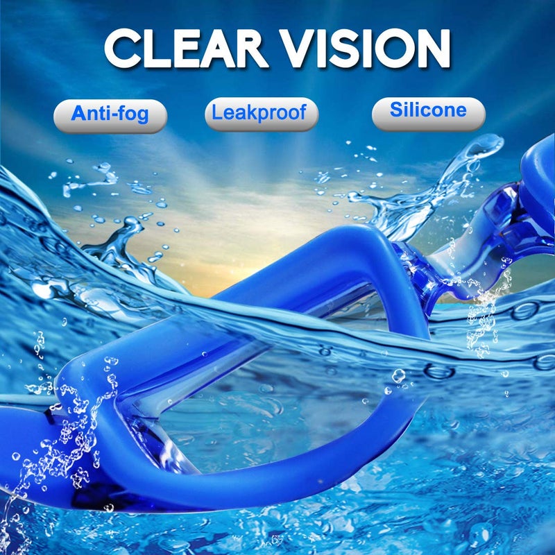 EverSport Swim Goggles, Swimming Glasses for Adult Men Women Youth Kids Child, Anti-Fog, UV Protection, Blue&Black - Image 5
